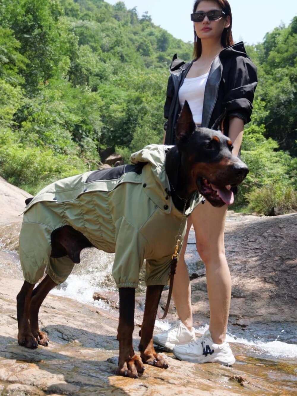 LOVELONGLONG Waterproof Dog Raincoat with Removable Hood